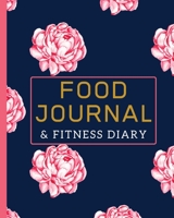 Food Planner & Fitness Diary: Blue Floral Digital Patterned Daily Meal Planner: Track And Plan Your Food Daily (100 Days Food Plus Fitness Planner / Diary / Log / Journal) 1710224479 Book Cover