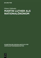 Martin Luther ALS Nationalökonom 3112576071 Book Cover