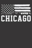 Notebook: Dot Grid Dotted 6x9 120 Pages USA Flag Chicago 1082184748 Book Cover