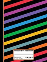 Bright Rainbow Colored Stripes Composition Notebook: Wide Ruled Line Paper Notebook for School, Journaling, or Personal Use. 1088567282 Book Cover