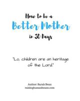 How to Be a Better Mother in 30 Days: by Sarah Bean 171997893X Book Cover