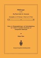 Losung Von Bewegungsgleichungen Und Kontinuitatsgleichung Der F-Schicht Mit Speziellen Anwendungen Auf Erdmagnetische Baistorungen 3540039325 Book Cover