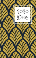 2020 Diary: 5x8 week to a page planner with 12 monthly planners. Lined paper pages after diary for all your notes. Perfect for general use, small business owners and students. Black & gold pattern 1692568361 Book Cover