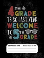 4th Grade Is So Last Year Welcome to 5th Grade Composition Book (Wide Ruled/ 110 pages/ 7.44x9.69): Lined School Notebook Journal Gift for Fifth Grade Teacher Student Pupil 1st First Day of School 168803188X Book Cover
