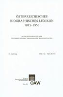 Osterreichisches Biographisches Lexikon 1815-1950 65. Lieferung: Telfy Ivan - Toply Robert 3700176600 Book Cover