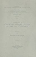 A Collection of Unpublished Syriac Letters of Cyril of Alexandria: T. 9042904003 Book Cover