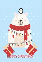 Merry Christmas: A Cute Polar Bear in the snow design/ 6 x 9 Journal/Notebook For The Holidays: Blank Lined Journal/Diary/Cute Christmas Notebook 1706038054 Book Cover