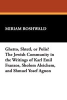 Ghetto, Shtetl, or Polis? The Jewish Community in the Writings of Karl Emil Franzos, Sholom Aleichem, and Shmuel Yosef Agnon (Borgo Reference Library) 0893701459 Book Cover