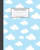Composition Notebook: 7.5x9.25, Wide Ruled White Clouds on Blue Sky 1676892958 Book Cover