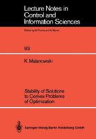 Stability of Solutions to Convex Problems of Optimization (Springer Series on Atoms + Plasmas) 354017589X Book Cover