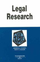 Legal Research in a Nutshell 0314180079 Book Cover