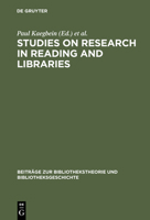 Studies on Research in Reading and Libraries: Approaches and Results from Several Countries (Contributions to Library Theory and Library History, Vo) 3598221711 Book Cover