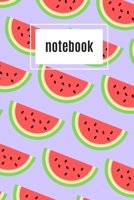 Watermelon print purple notebook: novelty watermelon notebook 6x9 1677200715 Book Cover