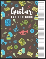 Guitar Tab Notebook: Blank 6 Strings Chord Diagrams & Tablature Music Sheets with Retro Themed Cover 1691546232 Book Cover