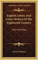 English letters and letter-writers of the eighteenth century (Essay index reprint series) 1345318413 Book Cover