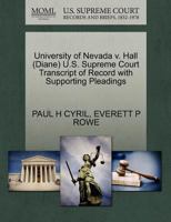 University of Nevada v. Hall (Diane) U.S. Supreme Court Transcript of Record with Supporting Pleadings 1270612484 Book Cover