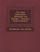 Von dem Politischen Zustande von Europa. 1022250981 Book Cover