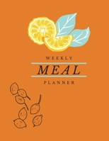 Weekly Meal Planner: 55 Weeks of Menu Planning Pages with Weekly Grocery Shopping List - Lemon Pattern B083XVYQ4K Book Cover