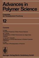 Advances in Polymer Science, Volume 12: Fortschritte Der Hochpolymeren-Forschung 3662155621 Book Cover
