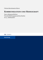 Kommunikation Und Herrschaft: Zum Volkssprachlichen Verschriftlichungsprozess Des Rechts Im 13. Jahrhundert (Zeitschrift fur deutsches Altertum und deutsche Literatur - Beihefte, 9) 3777615242 Book Cover