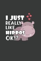 I Just Really Like Hippos OK?: 6x9 Inch Journal Diary Notebook 110 Blank Lined Pages Cute Hippo Gift 1661644473 Book Cover