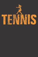 Notebook: Vintage Tennis Playing Girl Woman Silhouette Dot Grid Dotted 6x9 120 Pages 1083028308 Book Cover