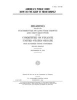 America's public debt: how do we keep it from rising? 1675736065 Book Cover