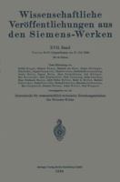 Wissenschaftliche Veroffentlichungen Aus Den Siemens-Werken: XVII. Band. Viertes Heft 3662227479 Book Cover