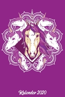 Kalender 2020: Kalender DIN A5 2020 1 Tag = 1 Seite mit gro�em Tagesplaner und gro�artiger �bersicht. Monats�bersicht, Erinnerung und Notizen in diesem Kalenderbuch. Einhorn Mandala Einhorn fans 1677615745 Book Cover