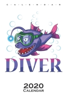 Diver Fish Calendar 2020: Annual Calendar for animal friends, who love the flightless kiwi bird from New Zealand 1671140338 Book Cover