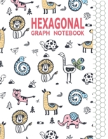 Hexagonal Graph Notebook: Graph Paper Workbook for Organic Chemistry & Design Game Mapping(Hex crawl) with Cute Animals Themed Cover 1696304636 Book Cover