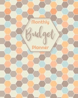 Monthly Budget Planner: Monthly Financial Planner With Weekly Expense Tracker And Bill Organizer Hexagon Tan/Orange/Blue 1696441218 Book Cover