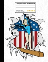 Composition Notebook: Gymnastics Girl Balance Beam USA Book for School, Journaling or Personal Use. 100 Pages 7.5" X 9.7" Wide Ruled Line Paper. 1650450206 Book Cover