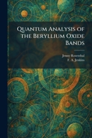 Quantum Analysis of the Beryllium Oxide Bands 102593315X Book Cover