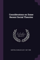 Consideratons On Some Recent Social Theories 1378904346 Book Cover