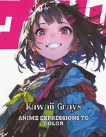 Kawaii Grays: Anime Expressions to Color B0CVXZL72W Book Cover