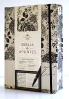 Biblia de Apuntes Rvr 1960 Tapa Dura, Blanco Y Negro Con Flores / Spanish Journalling Bible Rvr 1960 Hardcover Black and White with Flowers B0DQGYPPKF Book Cover