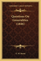 Questions on Generalities 1011050110 Book Cover