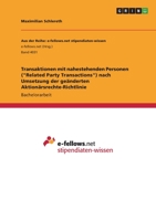 Transaktionen mit nahestehenden Personen (Related Party Transactions) nach Umsetzung der geänderten Aktionärsrechte-Richtlinie 3346555380 Book Cover