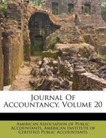 Journal of Accountancy, Volume 20 1144139287 Book Cover