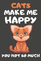 Cats Make Me Happy You Not So Much: Cat Gifts for Cat Lovers | Blank Lined Notebooks, Journals, Planners and Diaries to Write In 1674655657 Book Cover