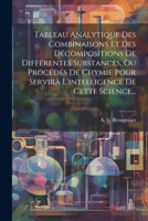 Tableau Analytique Des Combinaisons Et Des Décompositions De Différentes Substances, Ou Procédés De Chymie Pour Servirà L'intelligence De Cette Science... 1022333488 Book Cover