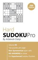 Hard Sudoku Pro: Book for Experienced Puzzlers (200 puzzles) Vol. 92 1976519276 Book Cover