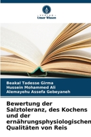 Bewertung der Salztoleranz, des Kochens und der ernährungsphysiologischen Qualitäten von Reis (German Edition) 6206961907 Book Cover