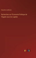 Recherches sur l'Économie Politique de l'Égypte sous les Lagides 3752477741 Book Cover