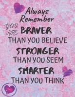 Always Remember You are Braver than you believe - Stronger than you seem & Smarter thank you think Lined Notebook/Journal for Women & Girls - Inspirational Gifts For Women&Girls&Tweens 1673181430 Book Cover