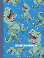SKETCHBOOK: Cool Blank Notebook for Sketching and Picture Space with T-rex Dinosaur,s Pattern, Unlined Paper Book for Drawing, Journaling and Doodling, Perfect for Creative Kids 1712339591 Book Cover