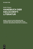 Handbuch Der Keilschriftliteratur: Vol 3 311002487X Book Cover
