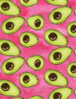 Avocados Composition Notebook On Pink Background: College Ruled - 200 Pages - 100 Sheets - 7.44" x 9.69" - Perfect Bound 1724488295 Book Cover