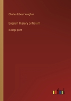 English literary criticism: in large print 3368351362 Book Cover
